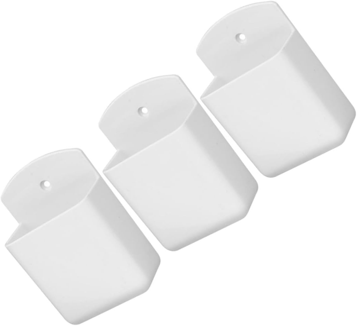 3pcs Adhesive Wall Mount Remote Controller Storage Box Reusable Holder for Tv and Remotes Space-saving Organizer for Bedroom and Living Room Simple and Practical Design
