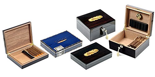 SCATOLA PER SIGARI HUMIDOR UMIDIFICATORE PORTA SIGARI DA VIAGGIO NOCE"HABANA" LUBINSKI