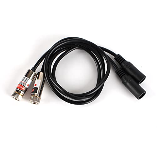 Image of 650nm red line laser module industrial laser module adjustable focus line length 19.7″ DC plug diameter 12mm (12mm-line-2pack)