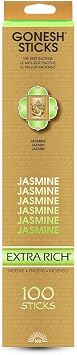 Gonesh - Extra Rich Scented Incense Sticks - Non-Toxic 10 Slow Burn Aromatic Sticks - Jasmine - 100 Pack