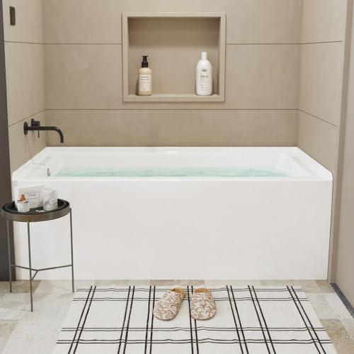 60"x30" Acrylic Alcove Bathtub Integral Apron - Left Drain