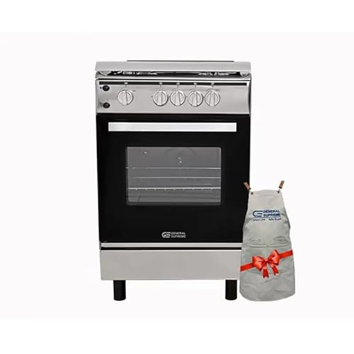 جنرال سوبريم , موقد طبخ غاز , مقاس 55*55 سم, 4 شعلات غاز , أمان كامل ,ستيل , مصريGS5555FRGS +هدية مجانية مريلة