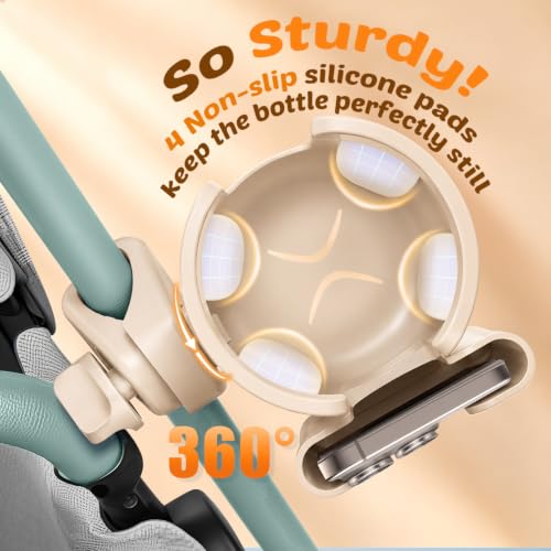 Image of Cup Holder for Walker: Stroller Cup Holder Attachment with Phone Holder | Wheelchair & Stroller Accessories for Rollator, Bike, Scooter, Golf Cart, Baby Essentials, Christmas New Mom Seniors Gifts