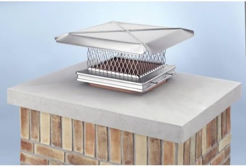 13" x 13" Stainless Steel Single-Flue Chimney Cap 3/4" Mesh
