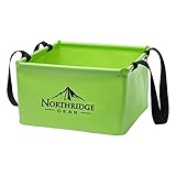 Northridge Gear 15L Faltbarer Eimer Spülschüssel Waschschüssel Faltschüssel Camping | Falteimer Angeln Garten Party | Grün