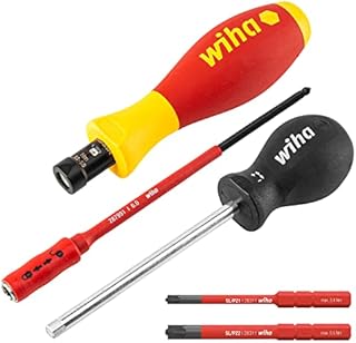 Wiha 38074 5pc VDE Slim Torque Screwdriver Set, Multi-Colour, 1-5 N m, Set of 5 Pieces