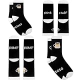 Jiuguva 4 Pairs Dad Baby Matching Socks Set Dad and Son Matching Outfits Christmas Father Gifts First Time Dad Gifts (Drinking)