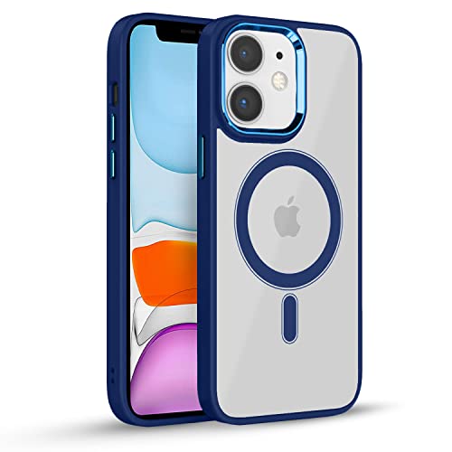 Image of Pikkme Back Cover | Support Mag-Safe Wireless Magnetic Charging | Hybrid Crystal Clear Transparent Case for iPhone 11 [TPU + Polycarbonate] (Blue)