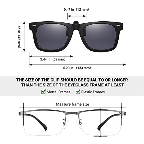LUFF Polarization Clip-On Sunglasses Unisex-Elegant&Comfortable Clips Flip up Myopic Sunglasses for Outdoor/Driving/Fishing3
