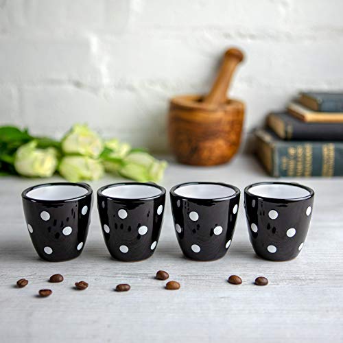 City to Cottage® Cerámica en Negro y Blanco | Diseño de Lunares | Hecha y Pintada a Mano | Cerámica Esmaltada 2oz/60ml… - Imagen 5