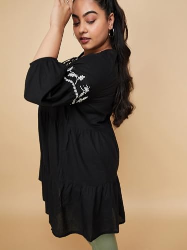 Image of Max Plus Size Women Embroidered Tiered Tunic