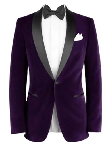 Manteau à revers de châle homme veste costume velours blazer dîner mariage chic