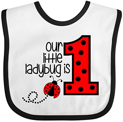 inktastic Our Little Ladybug Is 1 Baby Bib