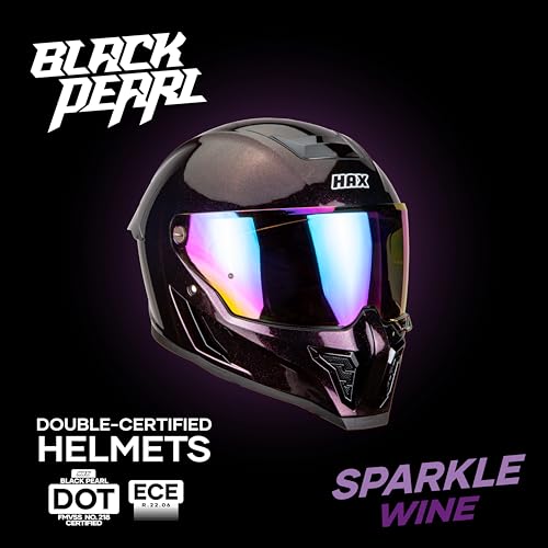 Image of HAX Full Face Motorcycle Helmet for Adult Men and Women, DOT & ECE 22.06 Certified - Powersports Advanced Ventilation Motocross Helmet for Motorbike Street Bike
