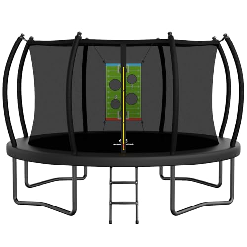 ACWARMHOME Trampoline Outdoor 16FT 15FT 14FT 12FT 10FT 8FT with Enclosure, Non-Slip Ladder & Anti-Rust Coated Frame, Backyard Large Recreational Trampolines with Net for Kids & Adults, ASTM Approved