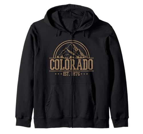Colorado - Rocky Mountains Est. 1876 Hiking Outdoor Gift Zip Hoodie