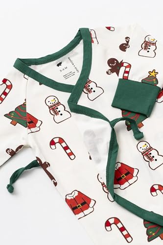 Image of monica + andy Kimono Tie Long Sleeve One Piece, 100% Organic Baby Clothes for Girls & Boys, Preemie, Newborn & Infant
