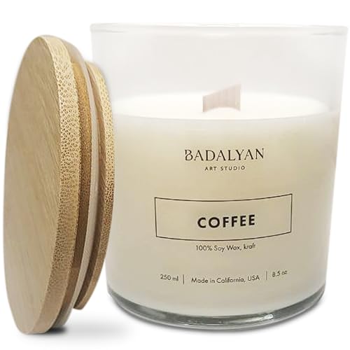 BADALYAN Art Studio - Scented Candle Clearance, Wooden Wick Soy