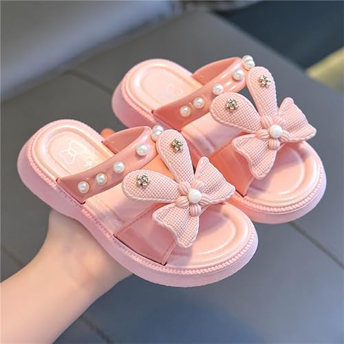 Girls Cute Bow Cloud Pillow Comfy Slippers Thick Sole Bedroom Slides Lightweight Indoor Sandals for Toddler Kids2