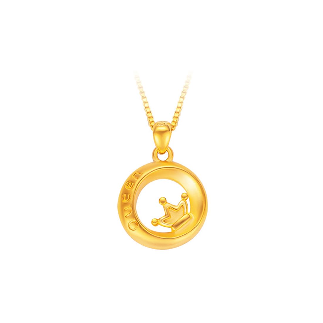 – Women's 18K Gold Pendant Necklace Gold Chain 18k Yellow Gold Necklace for Women Pendant Jewelry Present for Wife Gifts for Mother