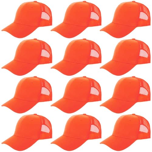 Image of ZH 12 Pack Mesh Trucker Hats, Bulk Baseball Caps for Men and Women, Trucker Cap Wholesale
