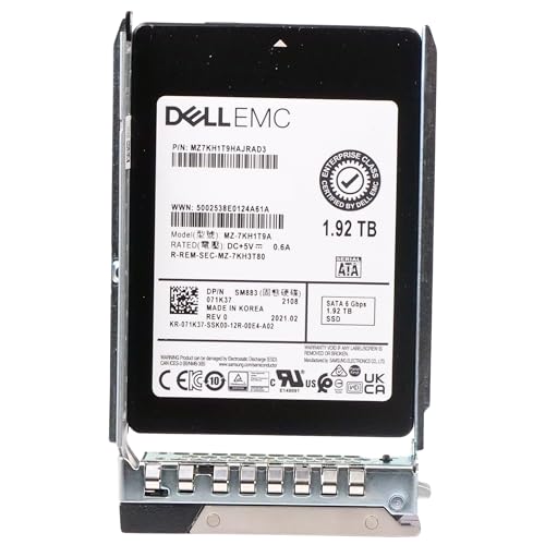 Dell 1.92TB SATA 6Gb/s 2.5in Enterprise PowerEdge Mixed-Used SSD for: R440 R750 R450 T150 R470 T560 T40 R250 R740 R640 T550 T350 R540 R840 ME4024 R650XS 071K37 G16