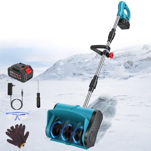 800W Electric Snow Shovel Cordless, Lightweight Foldable Snow Remover with Safety Lock, Ideal for Decks Walkway Stairs Winter Cleaning
