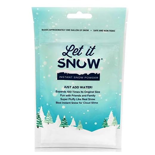 Let It Snow Kit Slime para Nieve Artificial – Nieve Falsa Premium para Bolas de Slime y Decoración Navideña – Fabricado en EEUU