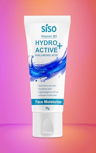 Image of Siso Hydro Active+ Face Moisturizing Cream 75g | Vitamin B5, Hyaluronic Acid, Shea Butter & Glycerin | Deep Hydration & Non-Greasy Formula | Dry to Normal skin | For All Skin Types