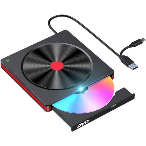 Lecteur CD/DVD externe USB C portable pour PC et Mac