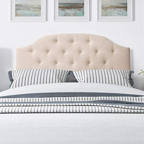 Corliving Calera Tufted Cream Fabric Headboard - Double/Full #TOP1