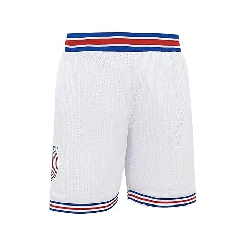 CNALLAR Men's Basketball Shorts Space Movie Basketball Shorts White/Black (White, Large) Cover