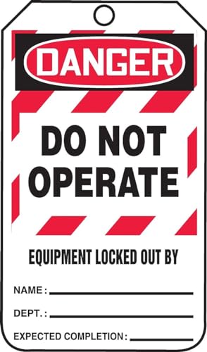Lockout Tag Danger signalisation de sécurité consignation machine 14.6 x 8.3 cm