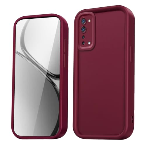 HAOYE Custodia per Oppo Find X2 Lite Cover, Silicone Carcasa Anticaduta con Bordi Rialzati/Angoli Rinforzati e Design Semplice - Rosso Vino