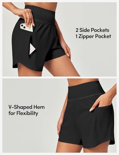 IUGA 5'' Swim Board Shorts Women High Waisted Beach Shorts for Women Quick Dry UPF 50+ Swimsuit Bottoms with Liner4