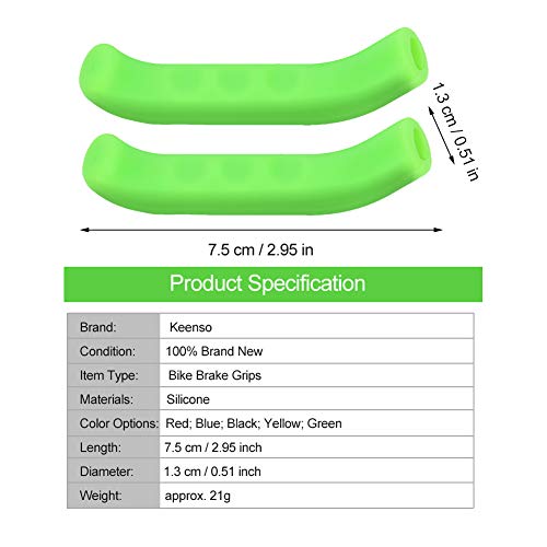 Keenso 2 x Brake Lever Grips, Silicone Brake Lever Protector 5 Colours Non-Slip Waterproof Cycling Protector (Green) - Image 4