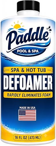 Paddle Hot Tub Defoamer 16oz Concentrated Liquid Spa Defoamer Foam Eliminator & Anti-Foam for Hot Tubs Spas & Pools Foam Down Fast Spa Chemicals Made in USA