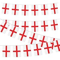 10ft/3m Fabric St Georges England English Bunting Polyester Banner 10 Flags For Street Party Euro Cup Football Rugby Cricket World Cup Decoration