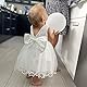 LZH Baby Mädchen Rüschen Spitze rückenfrei mit Kopfbedeckung, Schleife, Blumenkleid, Festzug, Party, Hochzeit, Schwarz, 6-12 Monate