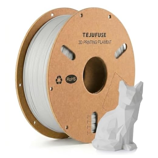 ⚡ TEJUFUSE PLA 3D Printer Filament 1.75mm, Gray, 1kg (2.2lbs), Neatly Wound for Smooth Feeding, Toughened PLA for Stronger Prints, ±0.03mm Dimensional Accuracy, Vacuum Sealed, Fits Most FDM Printers