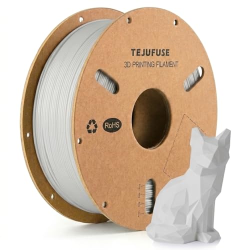 TEJUFUSE PLAフィラメントベーシック 1.75mm 3Dプリンター用フィラメント 真空密封包装 寸法精度±0.03mm 整然巻きでスムーズな供給 ほとんどのFDMプリンターに対応 (1KG/スプール 2.2 lbs) グレー
