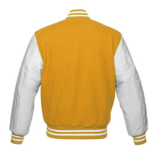 Varsity Jacket Baseball Letterman Bomber School Of Pink Wool And Genuine white leather sleeves2