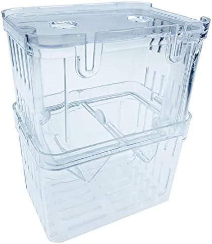 Acrylic Fish Breeder Box,5.2'' x 4'' x 2.8'' Fish Isolation Box with Suction Cups, Aquarium Hatchery Incubator for Fry, Shrimp, Clownfish and Babies Guppies