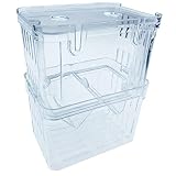 Acrylic Fish Breeder Box,5.2'' x 4'' x 2.8'' Fish Isolation Box with Suction Cups, Aquarium Hatchery