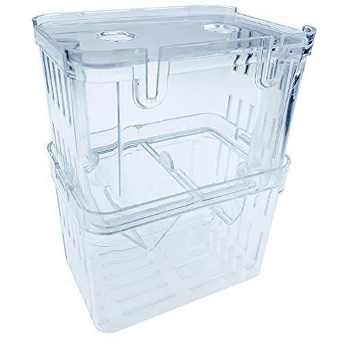 Acrylic Fish Breeder Box,5.2'' X 4'' X 2.8'' Fish Isolation Box With Suction Cups, Aquarium Hatchery Incubator For Fry, Shrimp, Clownfish And Babies Guppies #TOP2