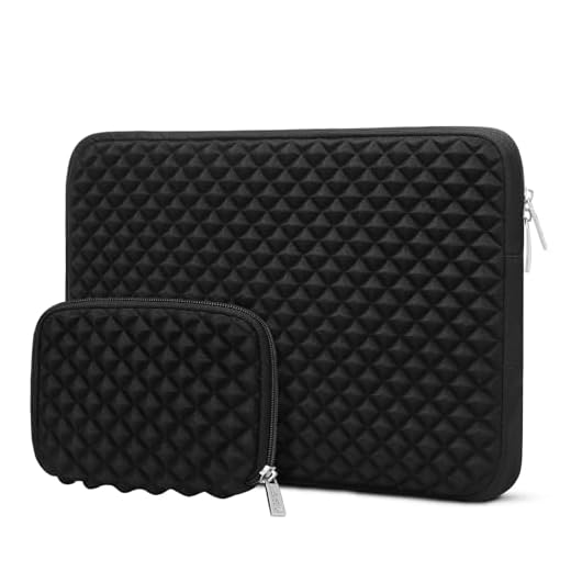 MOSISO Laptopfodral Kompatibel med 13-13,3 Tum MacBook Pro/Air, Notebook, Diamond Foam Neopren Påseöverdrag med Litet Case, Svart