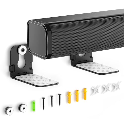 How to Mount Soundbar to TV? (2023) Soundbar Wall Mounts for Ultra Slim Soundbars Up to 3.5' Deep, Under TV Sound Bar Mounts for...