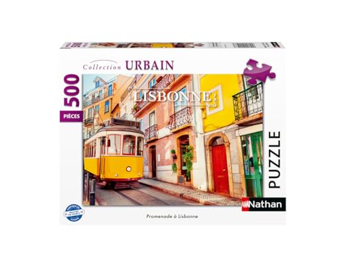 Nathan - Puzzle 500 pièces - Promenade à Lisbonne - Adultes et enfants dès 10 ans - Puzzle de qualité supérieure - Collection Urbain - Portugal - 12001147 Nathan - Puzzle 500 pièces - Promenade à Lisbonne - Adultes et enfants dès 10 ans - Puzzle de qualité supérieure - Collection Urbain - Portugal - 12001147