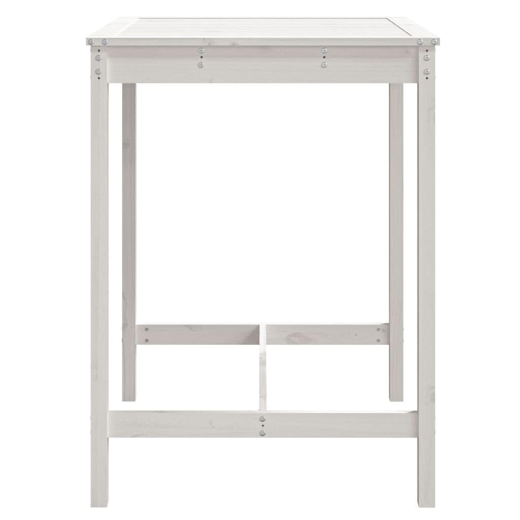 Tavolo Alto da Giardino Bianco 82,5x82,5x110 cm Pino Massello | Mobile rustico ideale per arredare il terrazzo e il balcone, offrendo una superficie stabile per aperitivi in esterno.