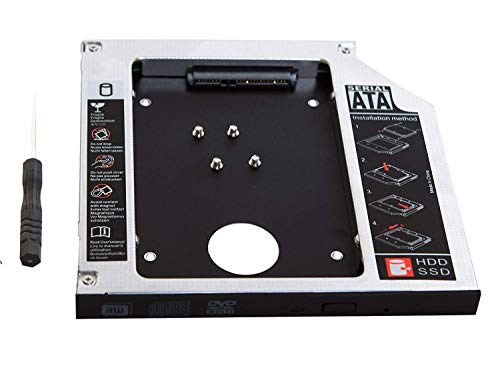 Image of Universal 12.7mm SATA to SATA 2nd SSD HDD Hard Drive Caddy Adapter Tray Enclosures for DELL HP Lenovo ThinkPad ACER Gateway ASUS Sony Samsung MSI Laptop